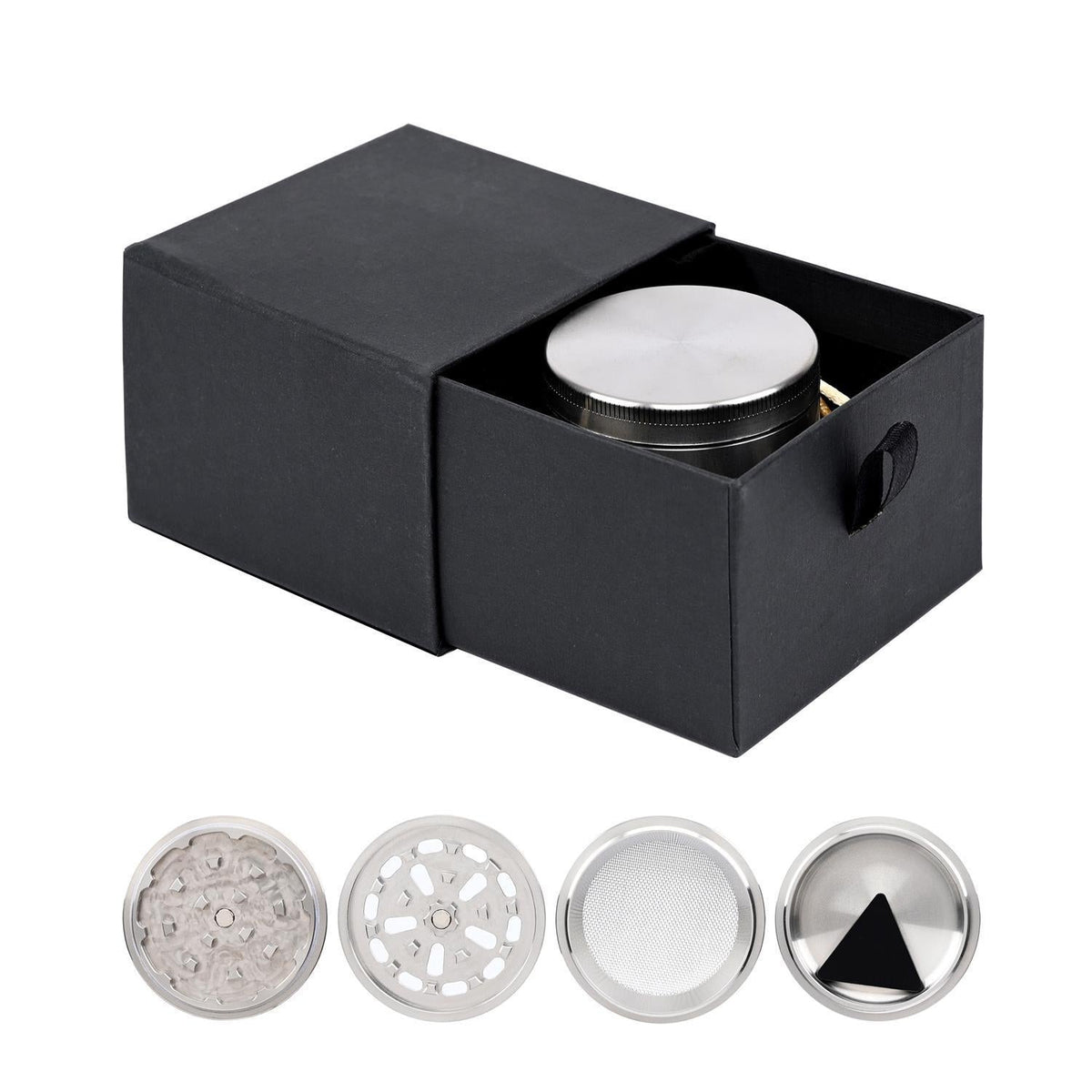 Atomic Edelstahl Grinder 4-teilig - 54mm x 46mm Atomic