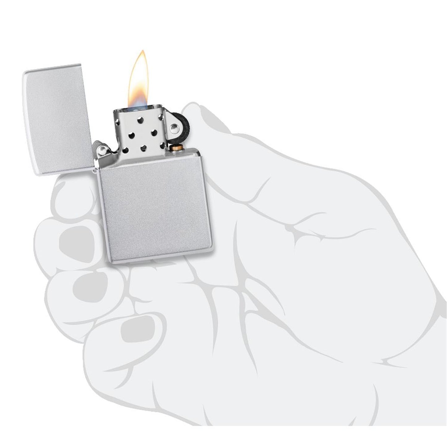 Zippo Benzinfeuerzeug SATIN CHROME