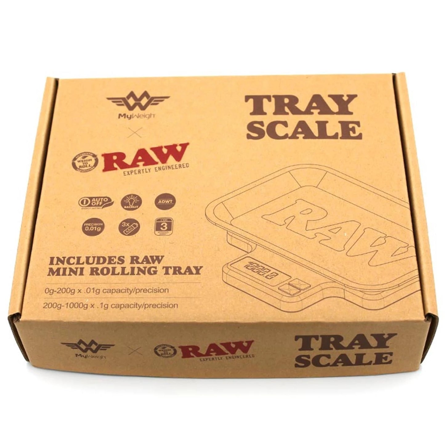 RAW Rolling Tray Digitalwaage 1000g / 0,01g RAW