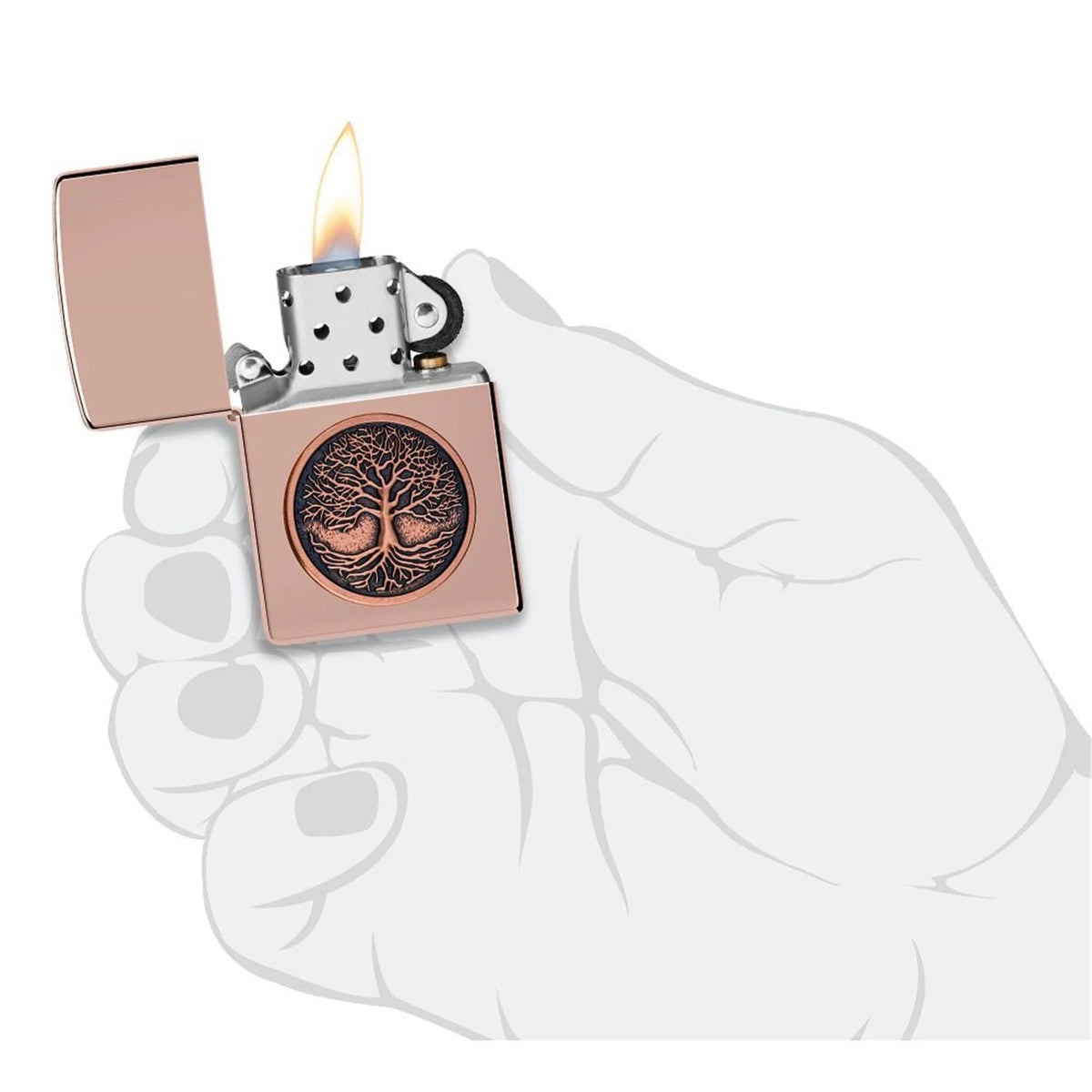 Zippo Benzinfeuerzeug 49190 Tree Of Life Emblem Zippo