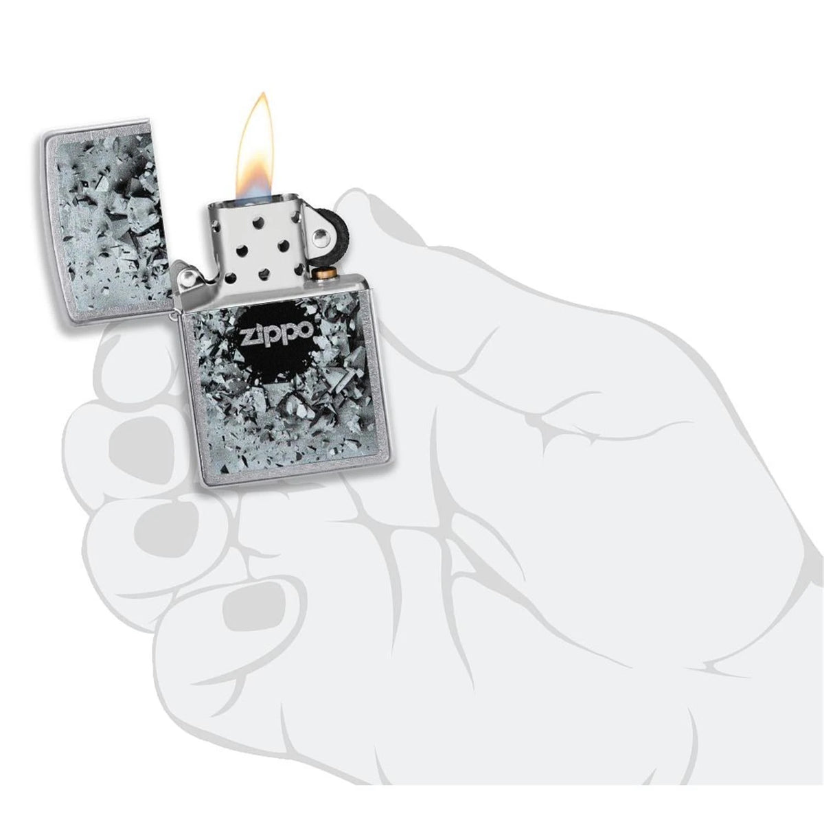Zippo Benzinfeuerzeug Concrete Hole Design Zippo