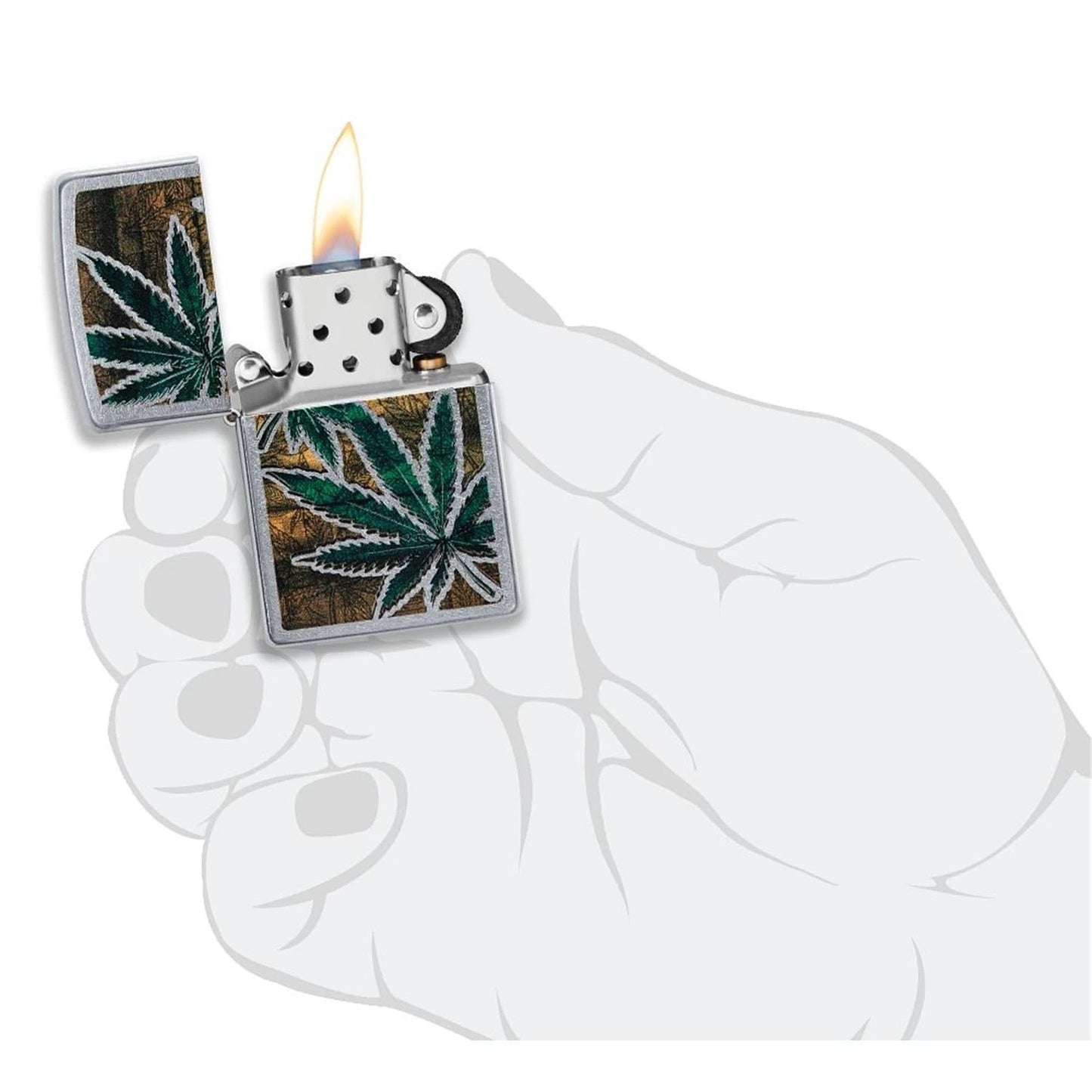 Zippo Benzinfeuerzeug 207 Cannabis Design Zippo