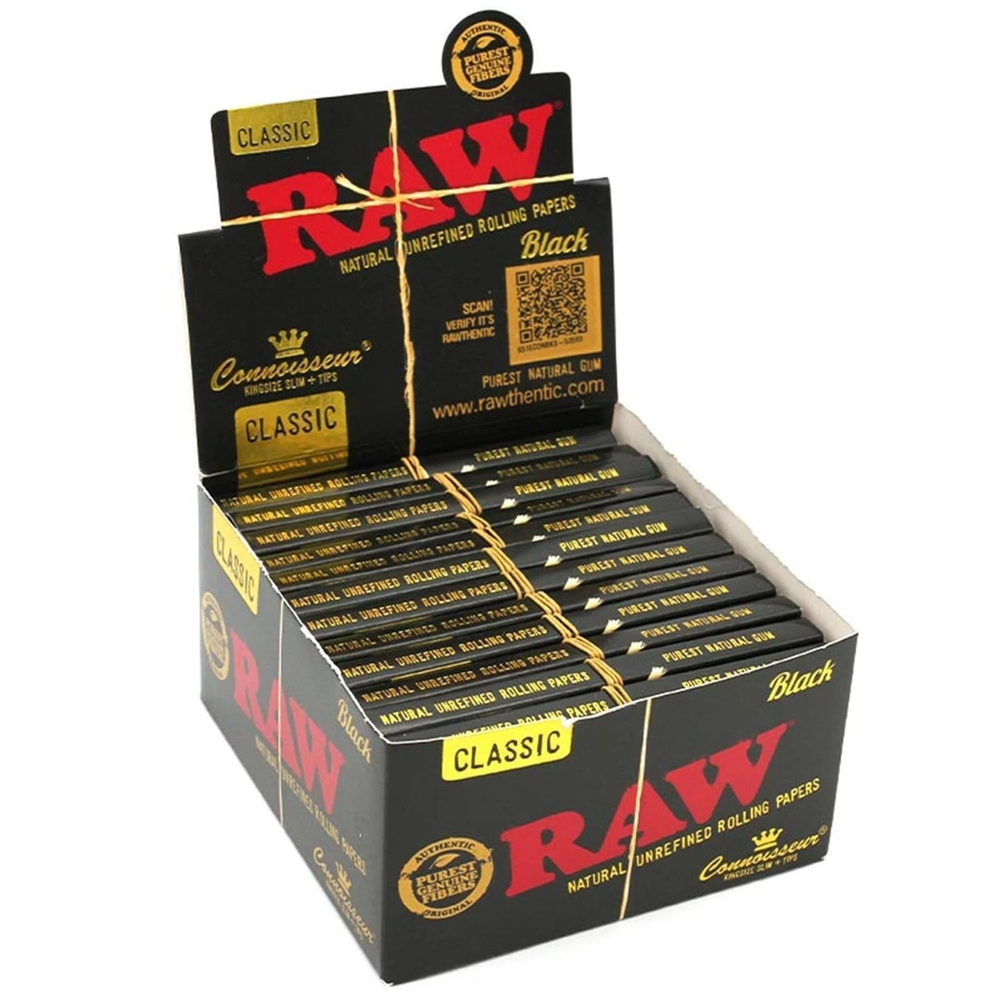 RAW Black Connoisseur Papers King Size Slim + Tips RAW