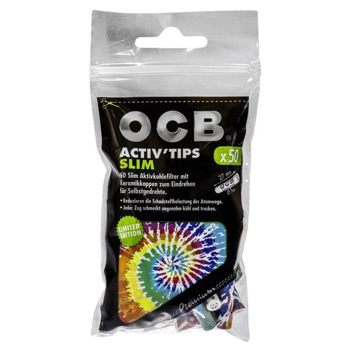 OCB Aktivkohlefilter Limited Edition Slim Ø 7 mm (50 Stück) OCB