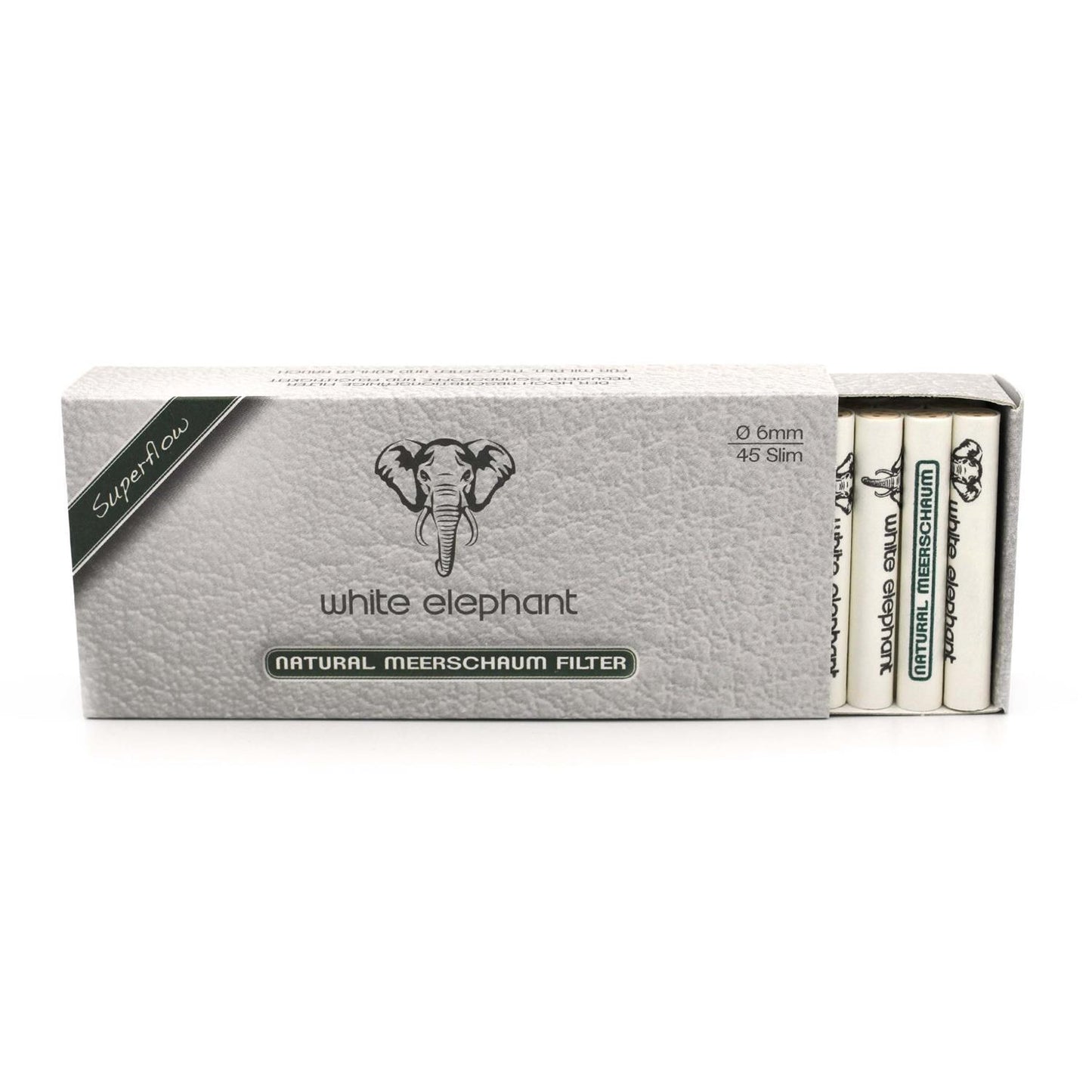White Elephant Natur Meerschaumfilter 6 mm 45 Stück