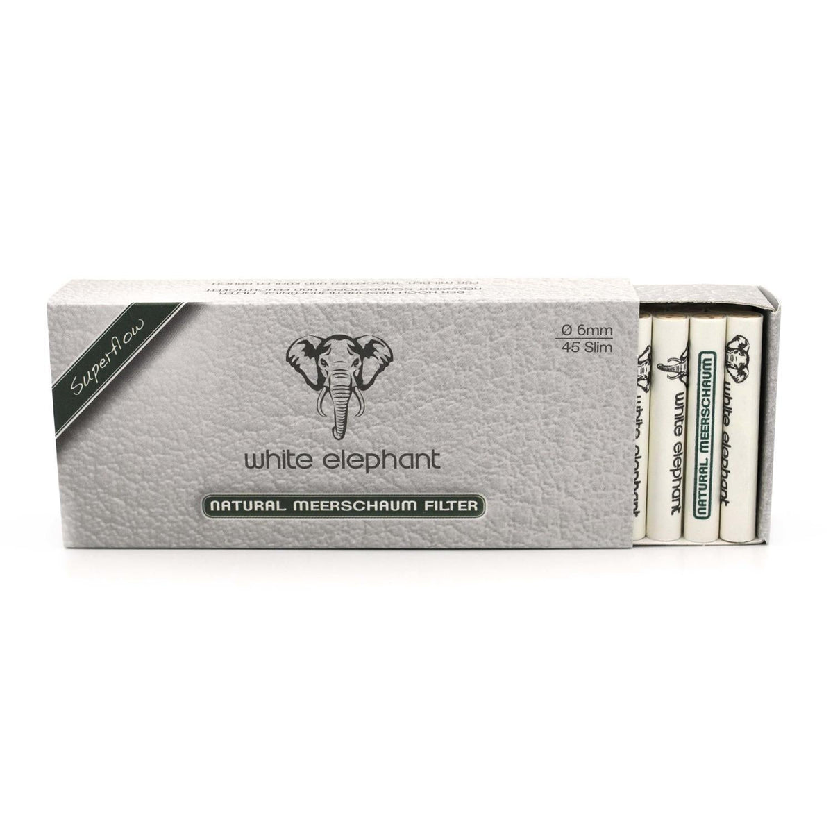 White Elephant Natur Meerschaumfilter 6 mm 45 Stück White Elephant