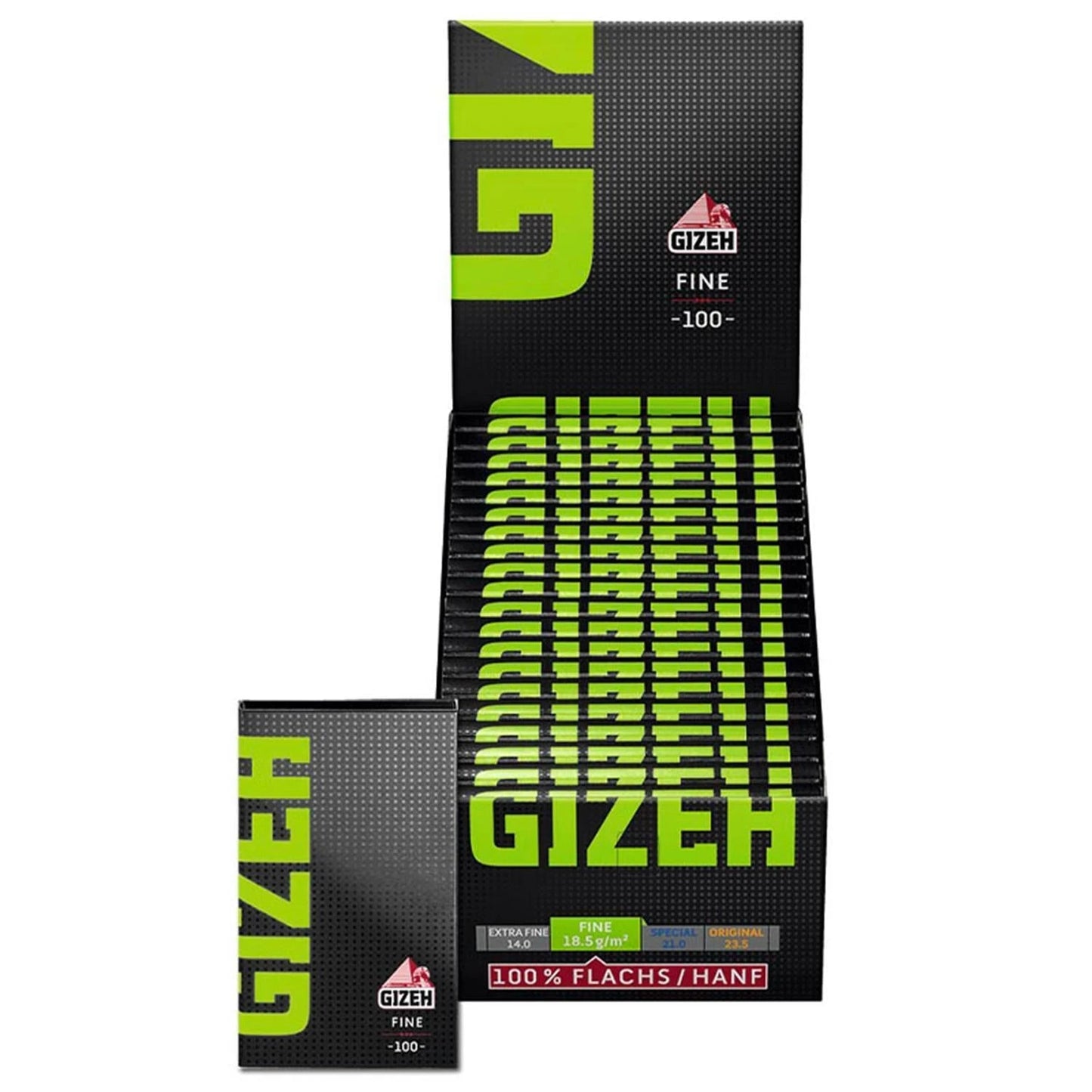 Gizeh Black Papers Flax Hanf Regular Size Fine 100 Blättchen Gizeh