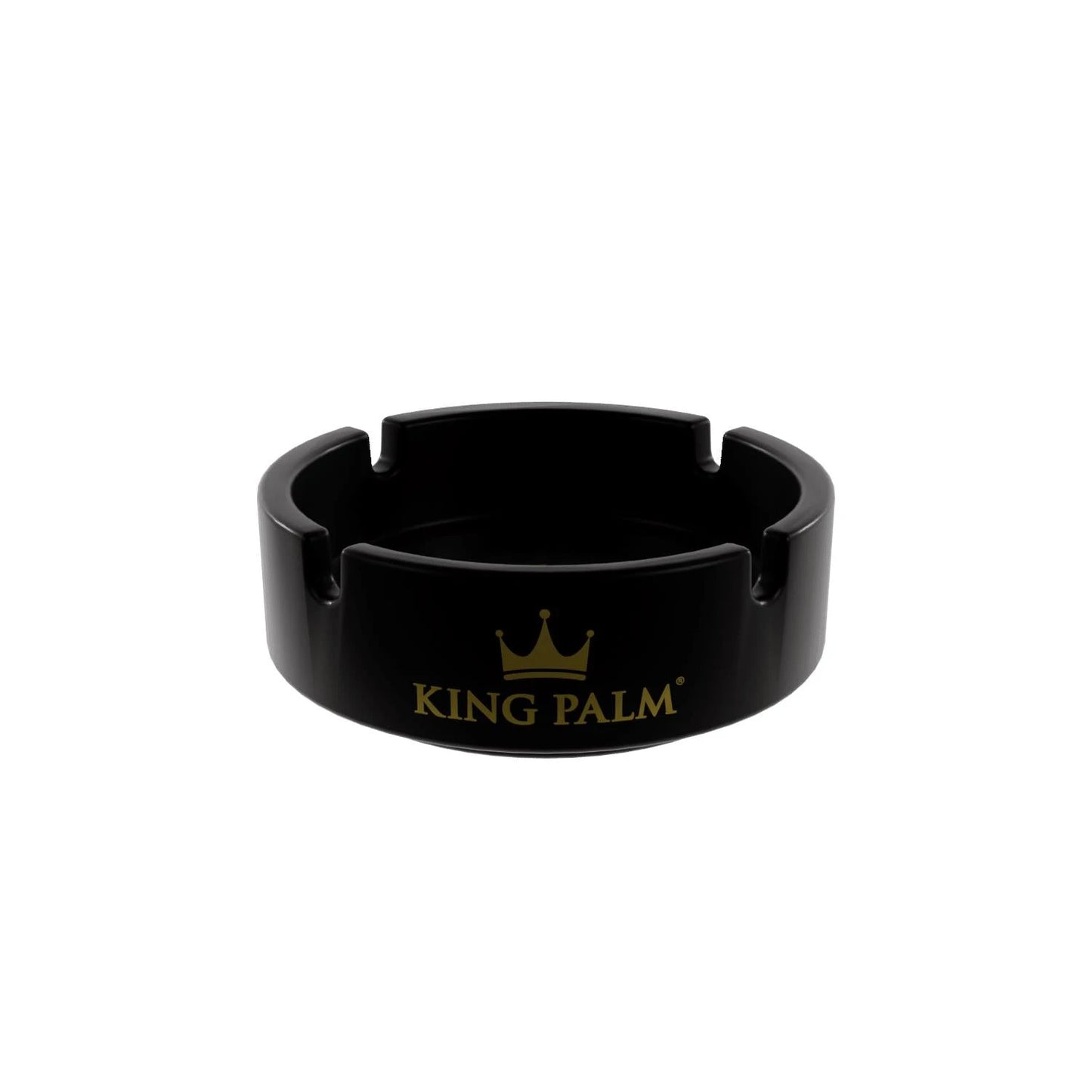 King Palm Glass Ashtray - Black 105mm King Palm