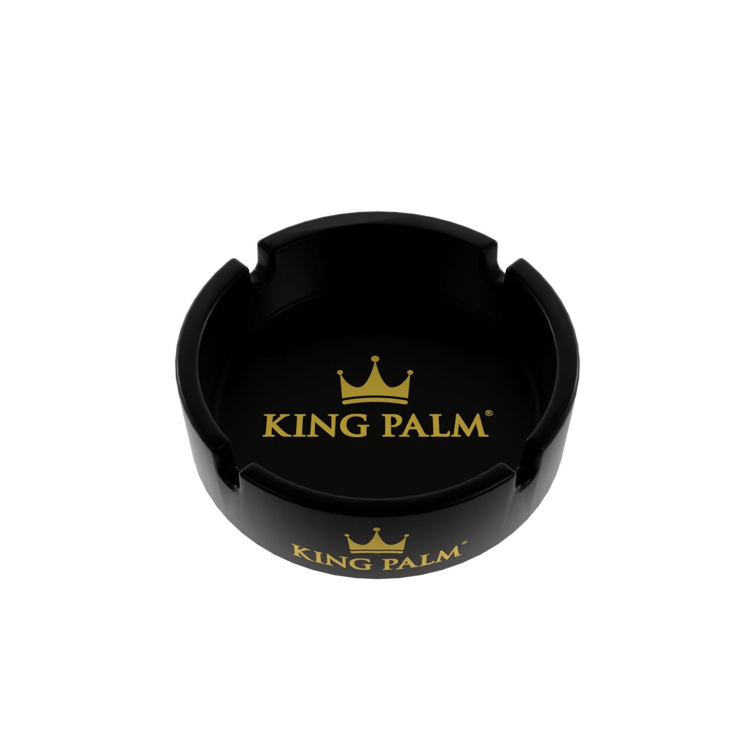 King Palm Glass Ashtray - Black 105mm King Palm