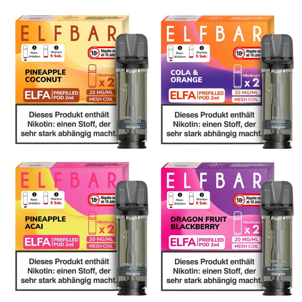 ELFBAR ELFA Pods 20mg/ml 2er Pack in verschiedenen Geschmacksrichtungen kaufen Herb Shuttles ELFBAR ELFA Pods 20mg/ml 2er Pack in verschiedenen Geschmacksrichtungen kaufen Herb Shuttles