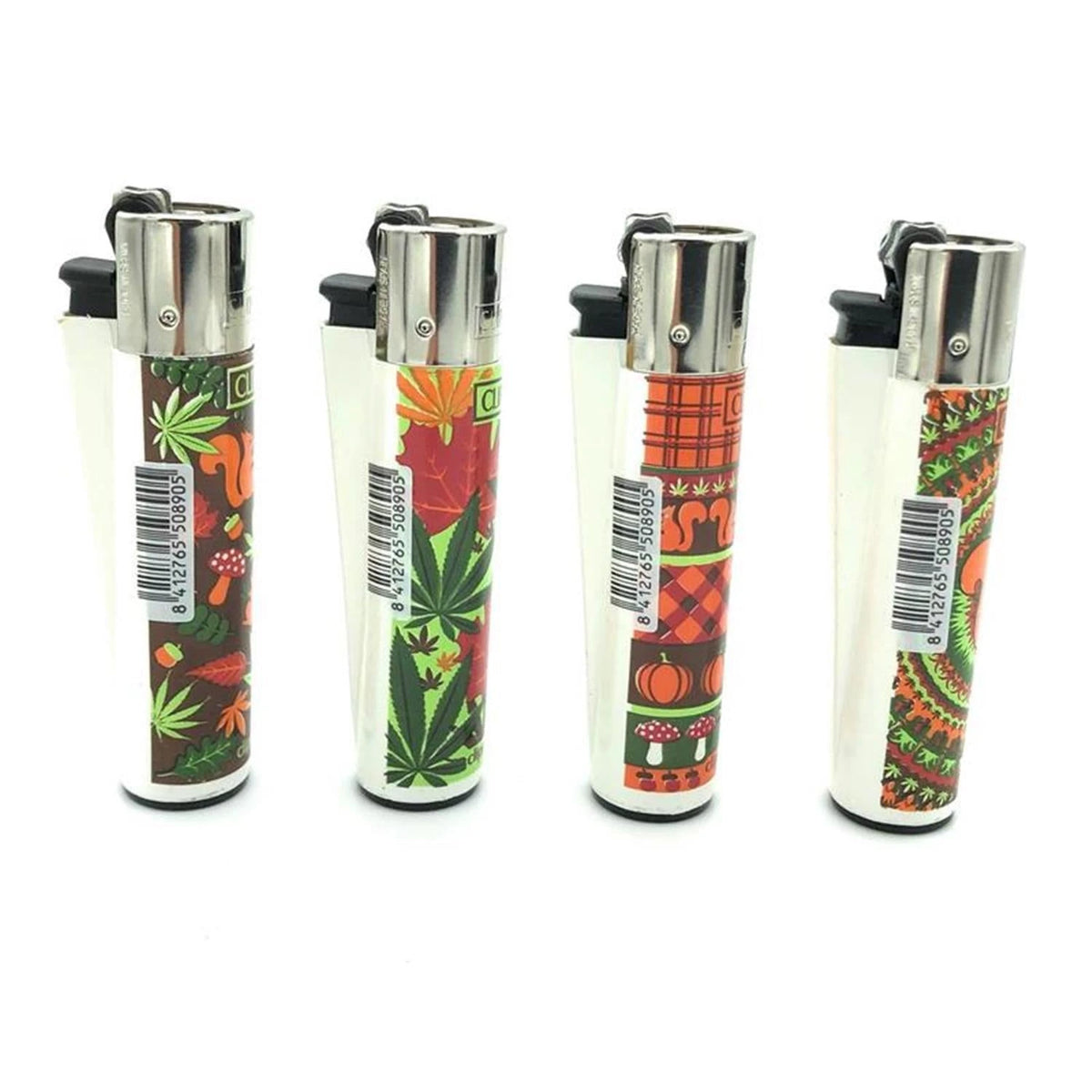 CLIPPER Feuerzeug Bunte Marihuana Blätter und Eichhörnchen Clipper