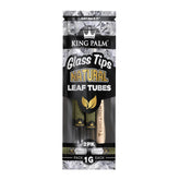 King Palm Glass Tips Natural Leaf Tubes 2er Pack – tabakfreie Blattröhrchen 1g mit Glasmundstücken auf Diamant-Hintergrund