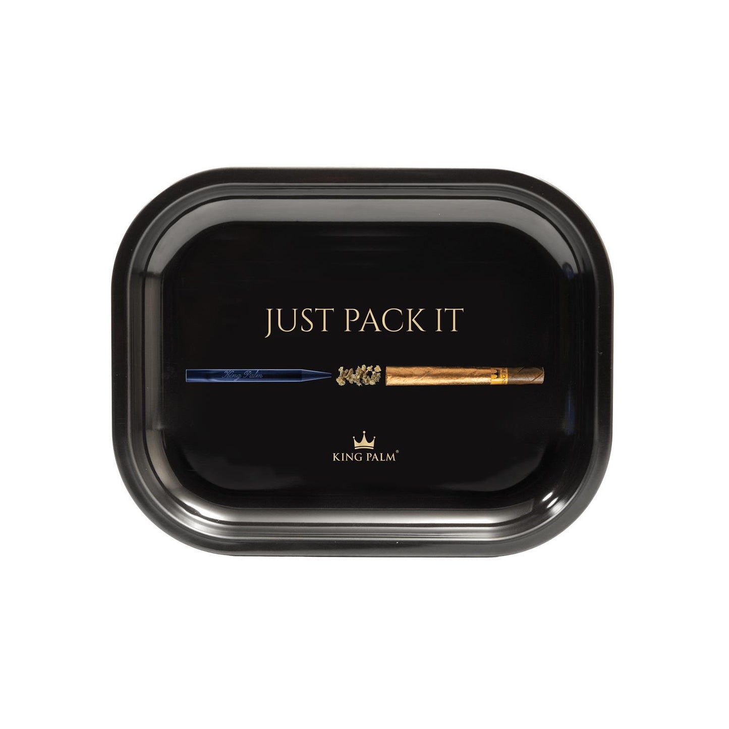 King Palm Rolling Tray Black Mini 18 x 14cm