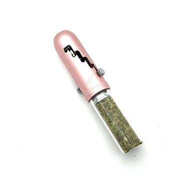 Herb Shuttles Kräuterbehälter in Pink mit gefülltem transparentem Glasaufsatz