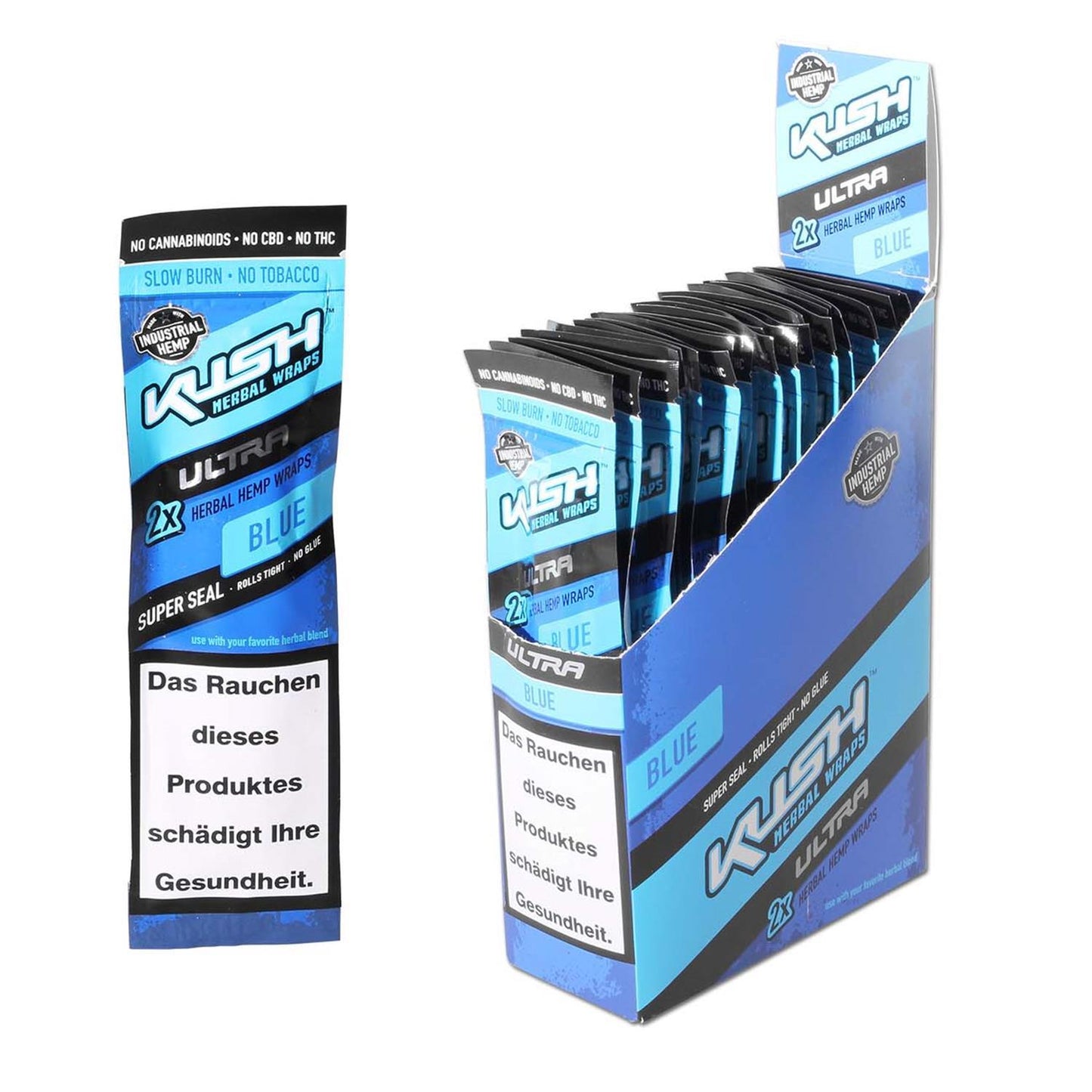 Kush Herbal Hemp Wraps Ultra Blue 2er Pack