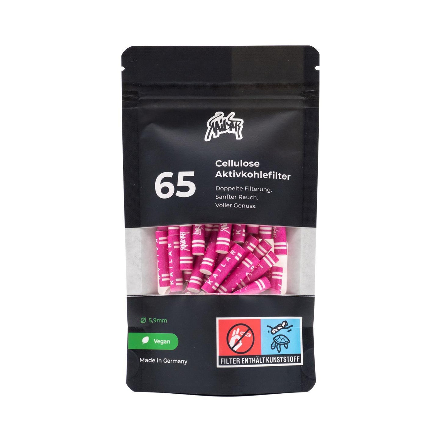 Kailar Aktivkohlefilter Cellulose Slim 6mm (65 Stück)