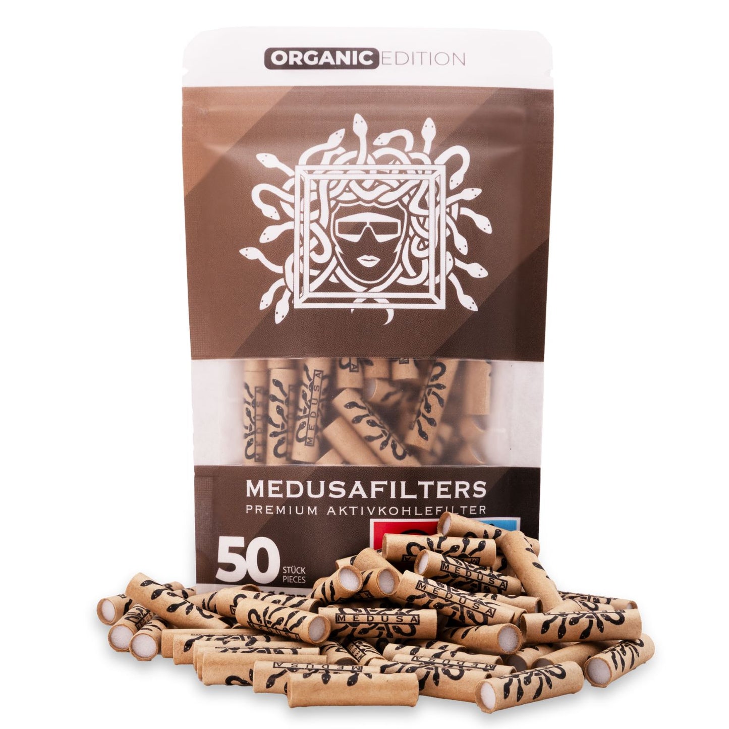Medusafilters Aktivkohlefilter 6mm 50er Packung (50 Stück) - verschiedene Farben