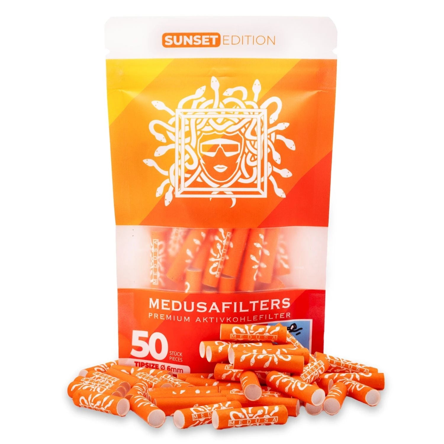 Medusafilters Aktivkohlefilter 6mm 50er Packung (50 Stück) - verschiedene Farben Medusafilters