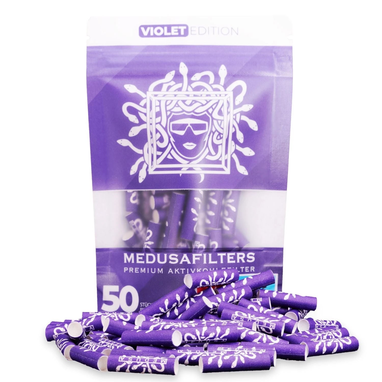 Medusafilters Aktivkohlefilter 6mm 50er Packung (50 Stück) - verschiedene Farben Medusafilters