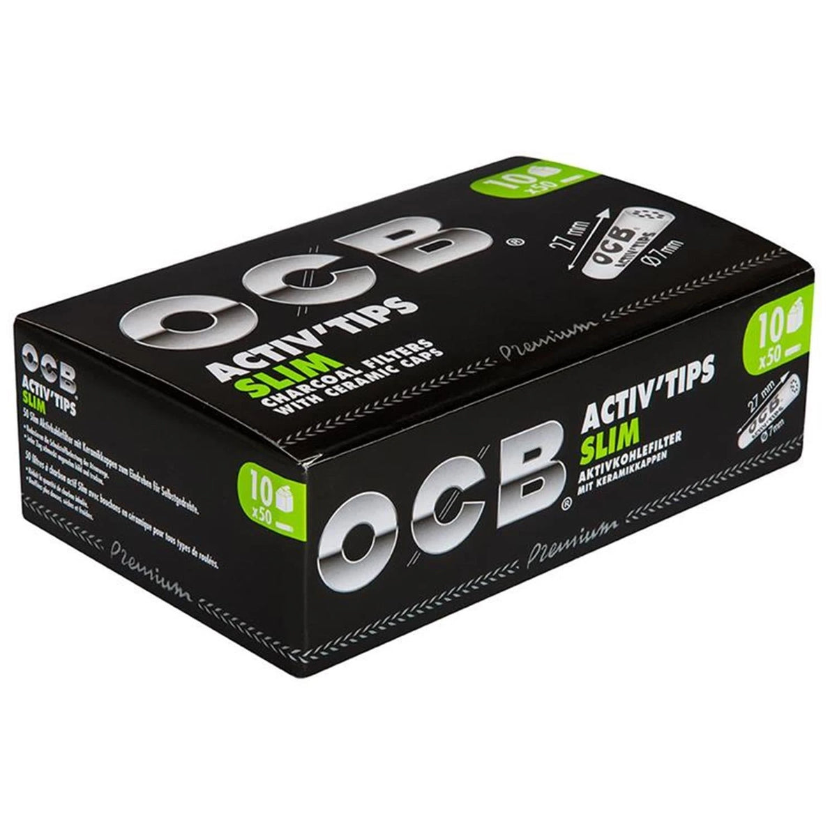 OCB Aktivkohlefilter Activ Tips Slim Ø 7 mm (50 Stück) OCB