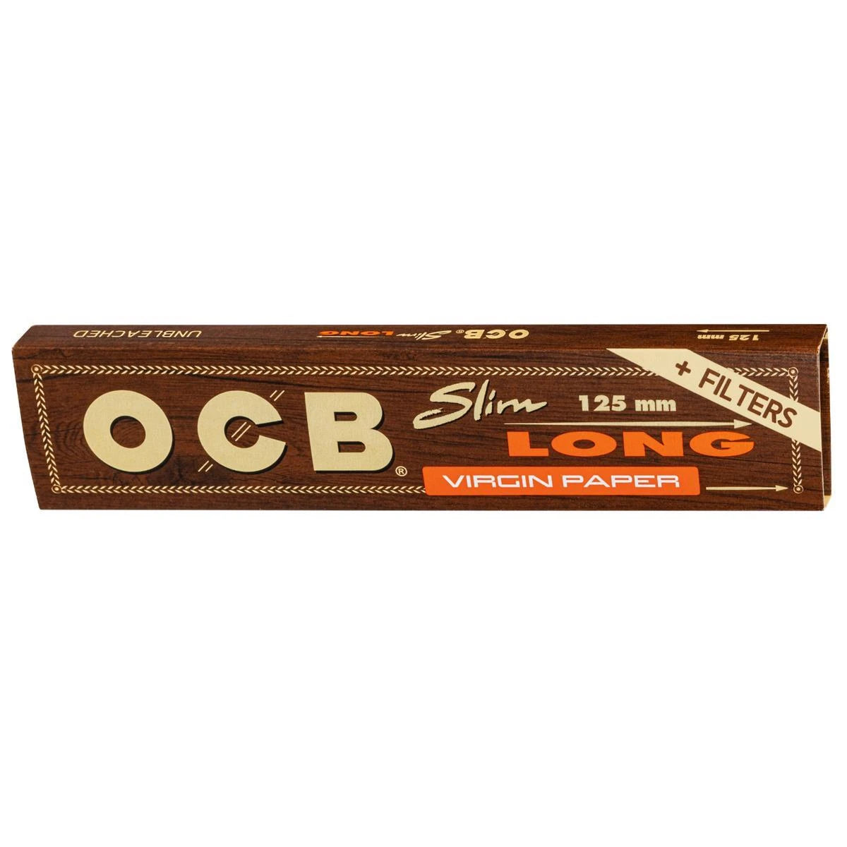 OCB Virgin Long Size Papers + Tips - 125 x 44mm OCB