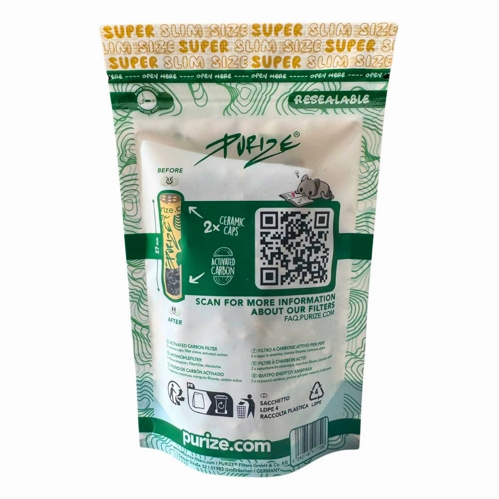 PURIZE Super Slim Size Aktivkohlefilter 5,5mm (111 Stück)