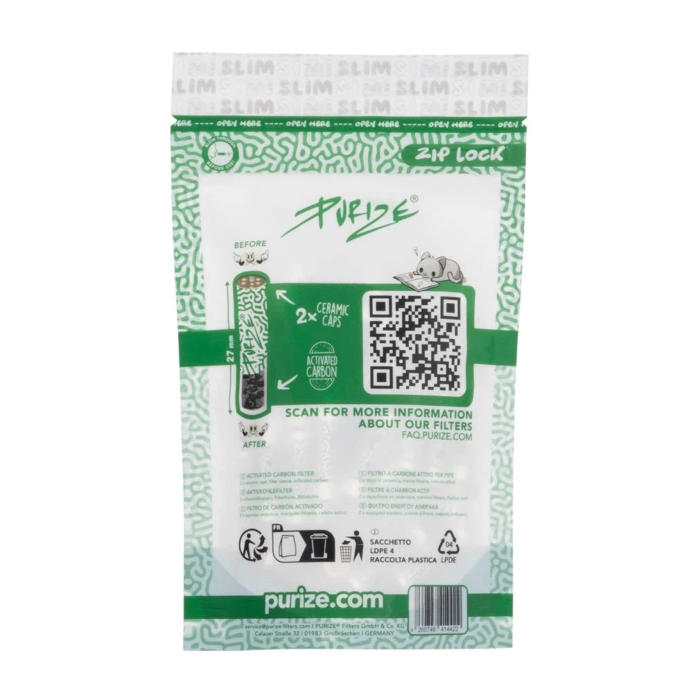 PURIZE Aktivkohlefilter Slim Size 7mm (50 Stück) PURIZE