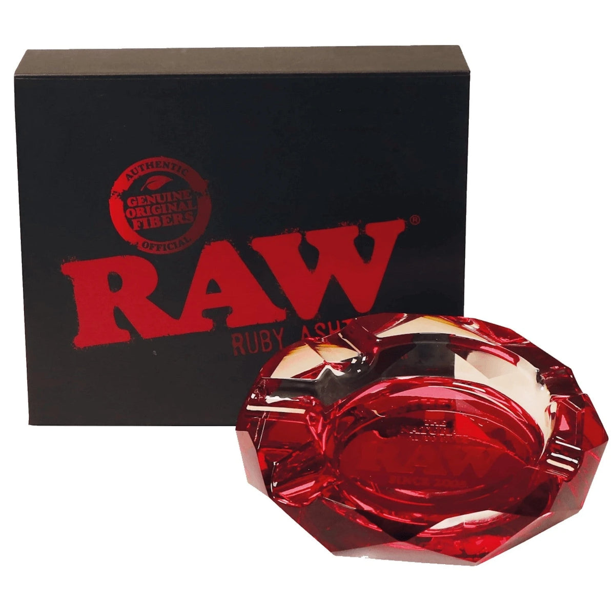 RAW Ruby Red Glas Aschenbecher RAW