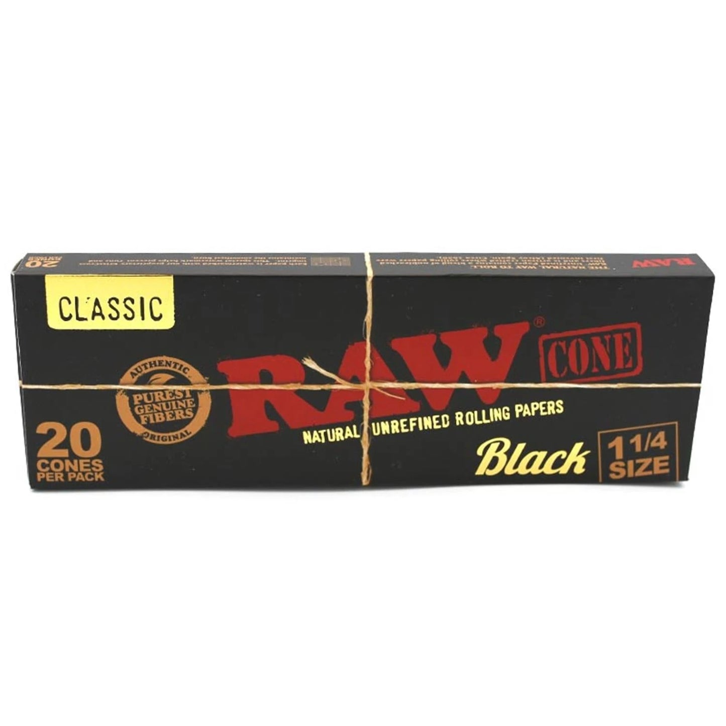 RAW Black PreRolled Cones 1 1/4 Size 20er Pack RAW