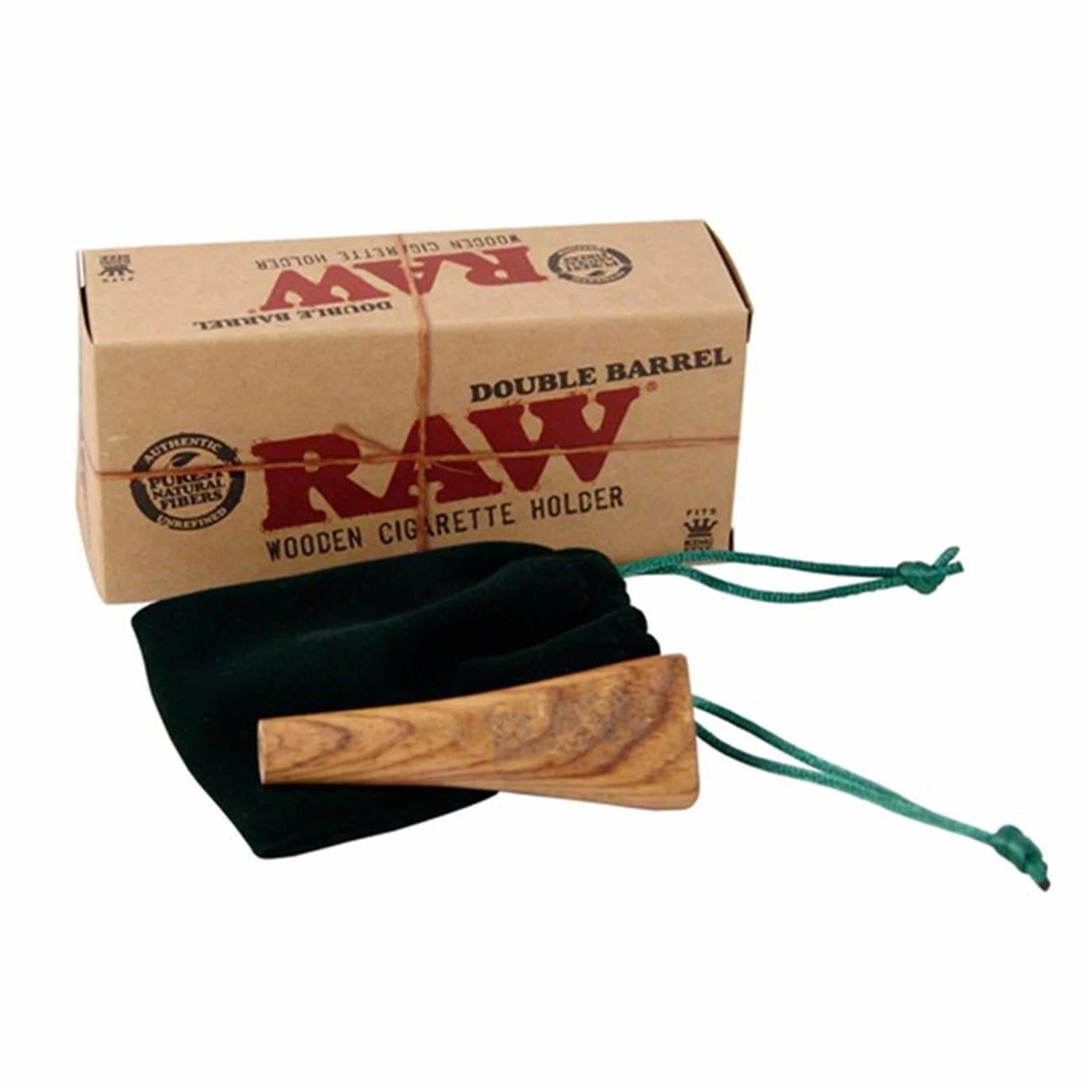 RAW Double Barrell Wooden Cigarette Holder King Size RAW