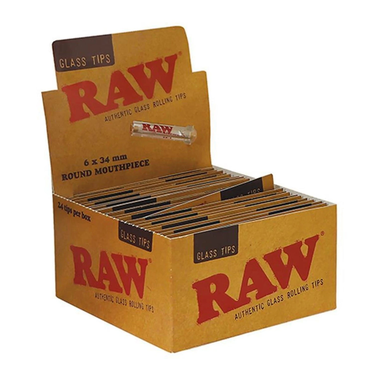RAW Glass Tips 6x35mm Round Mouthpiece RAW