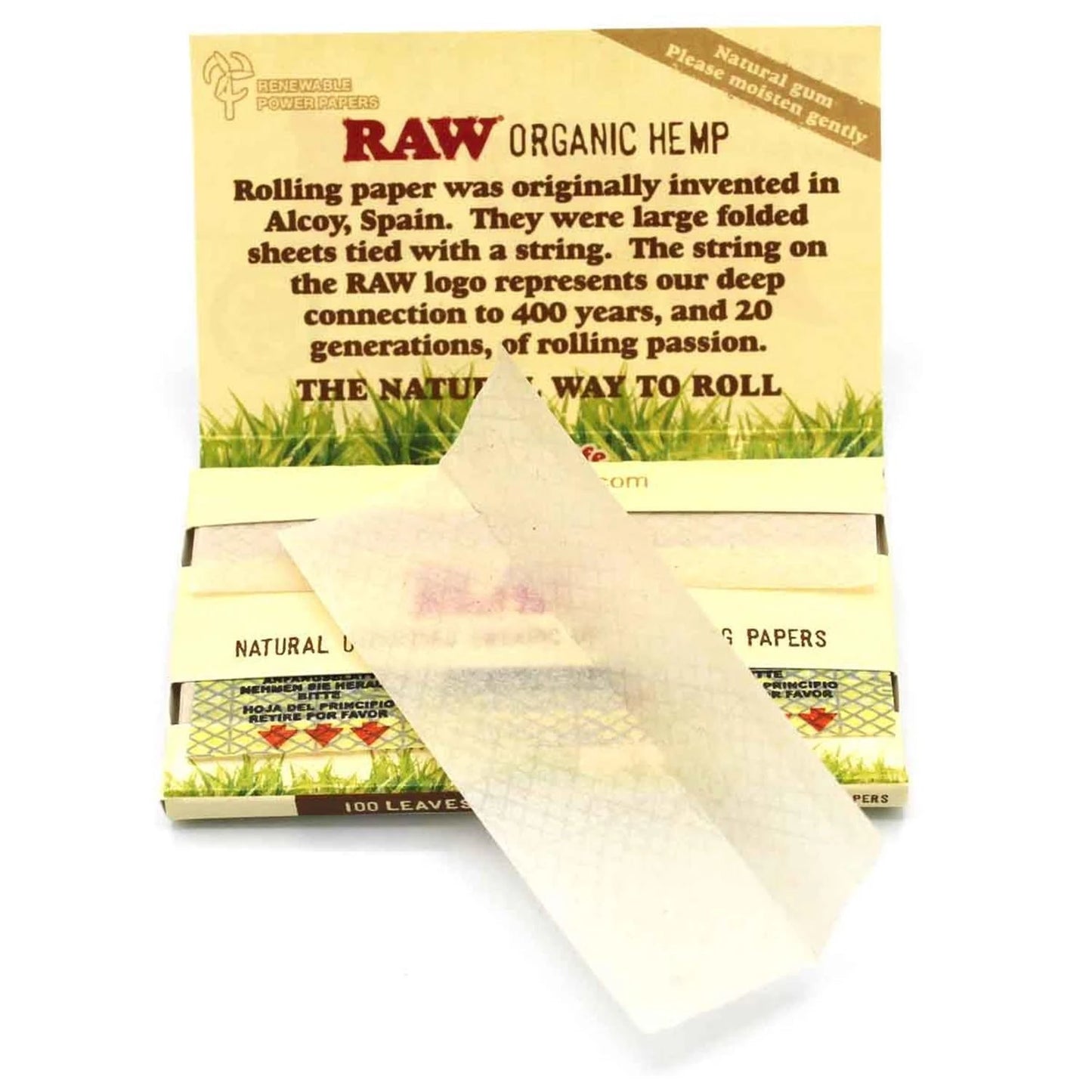 RAW Organic Single Wide Papers - Double Window - 100 Blättchen RAW