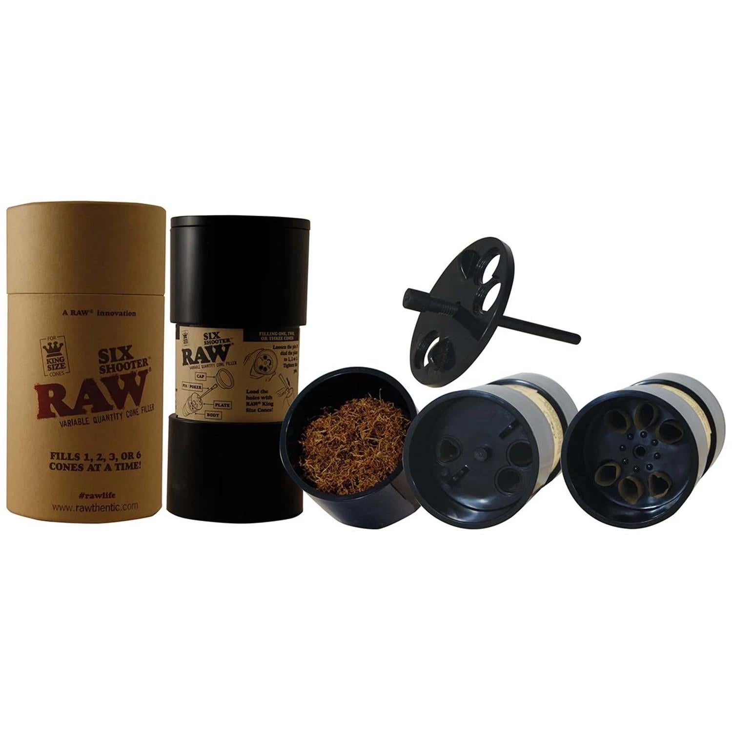 RAW Six Shooter Cone Filler - King Size RAW