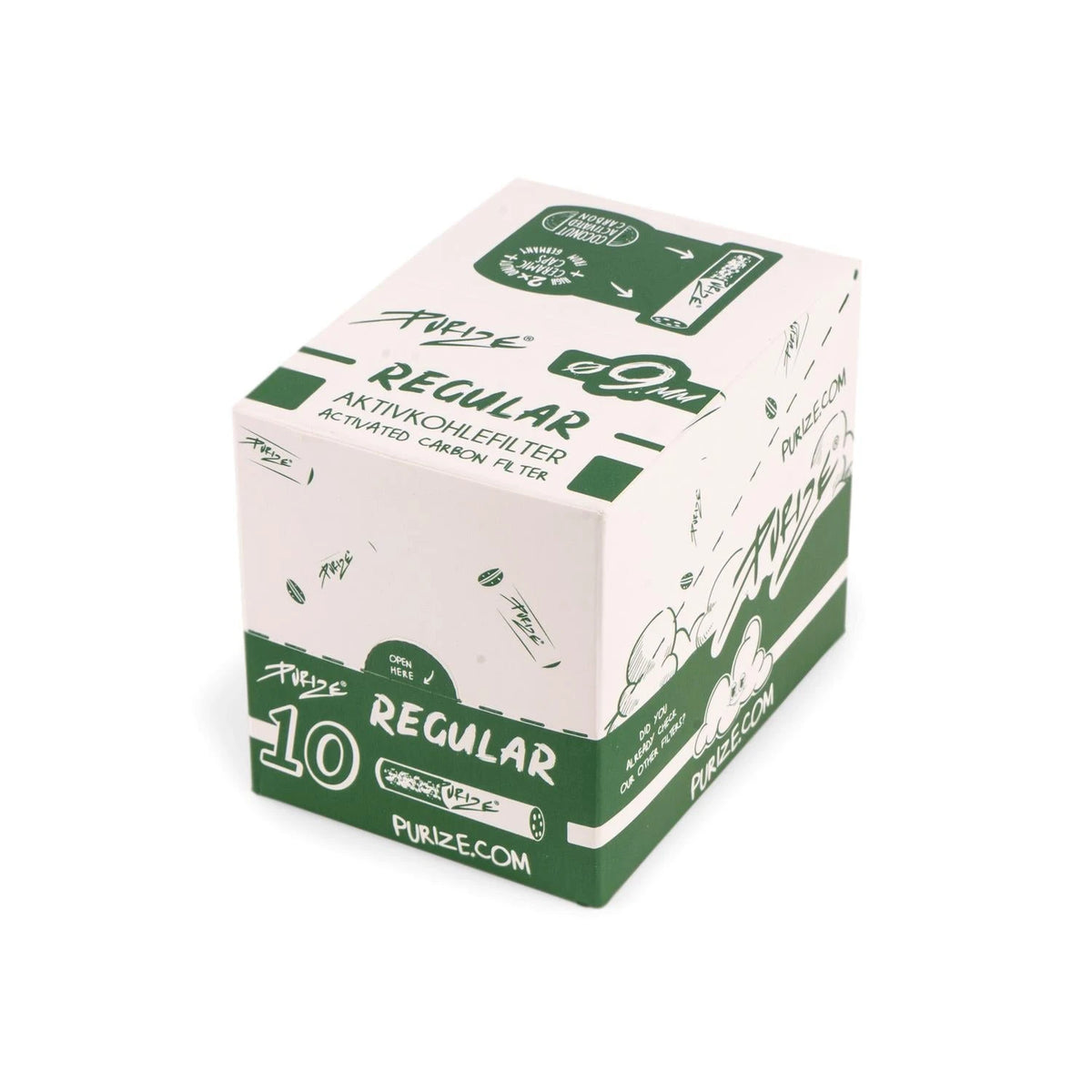 PURIZE Aktivkohlefilter Regular Size 9mm (10 Stück) PURIZE