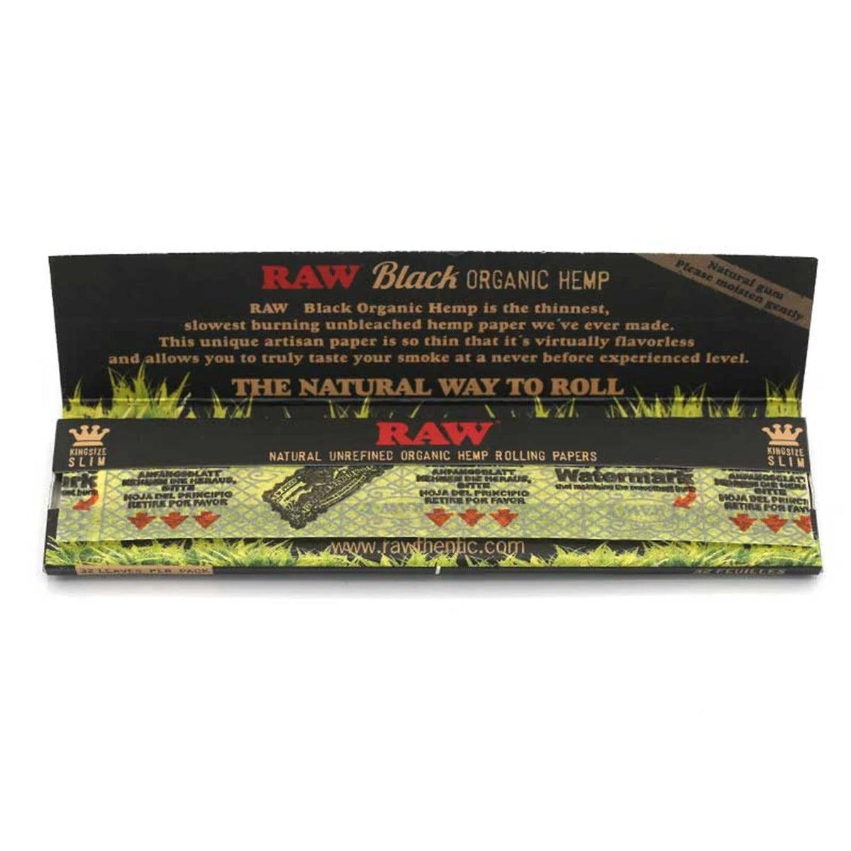 RAW Black Organic Hemp Papers King Size RAW
