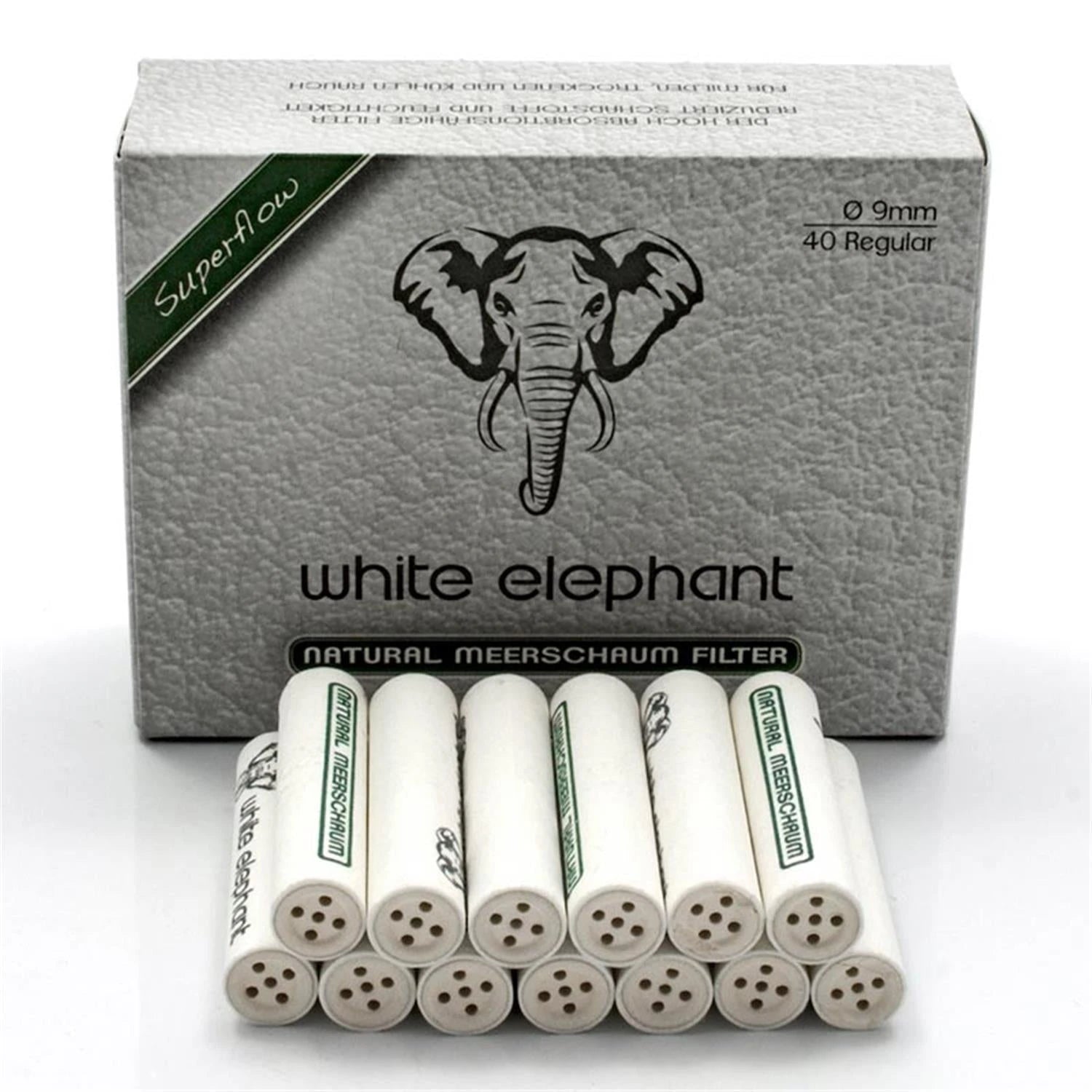 White Elephant Meerschaumfilter 9 mm 40 Stück White Elephant