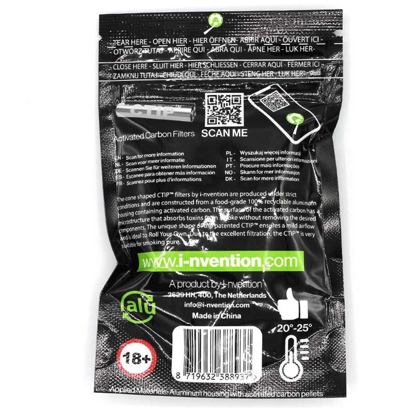 CTIP Aktivkohlefilter konische Filter Ø 6-7mm (25 Stück)