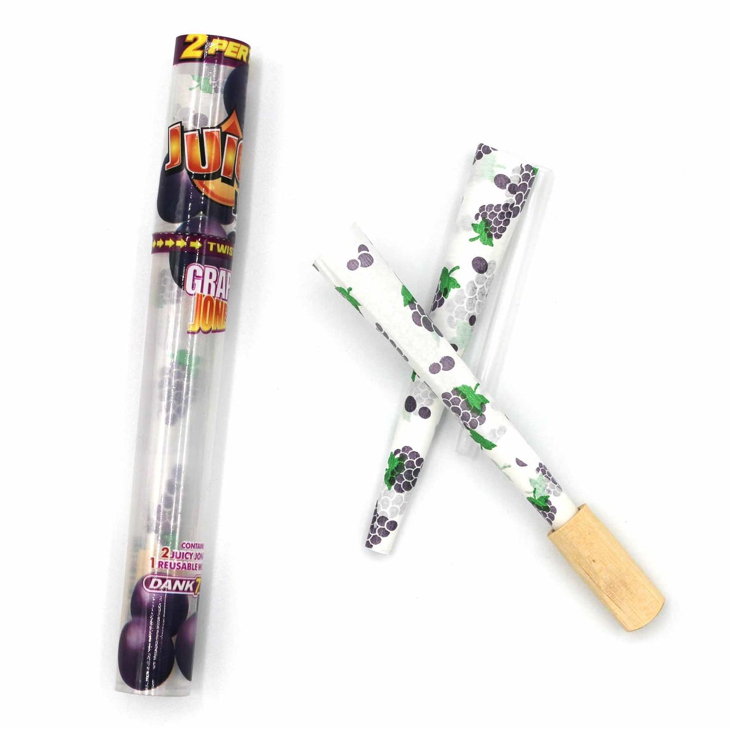 Juicy Jones Grape 2 vorgedrehte Joints mit Holz-Tip - Juicy Jay's