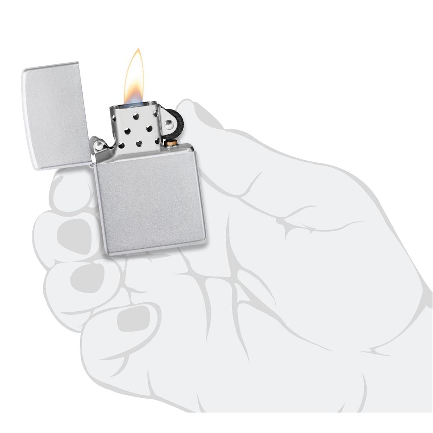 Zippo Benzinfeuerzeug SATIN CHROME