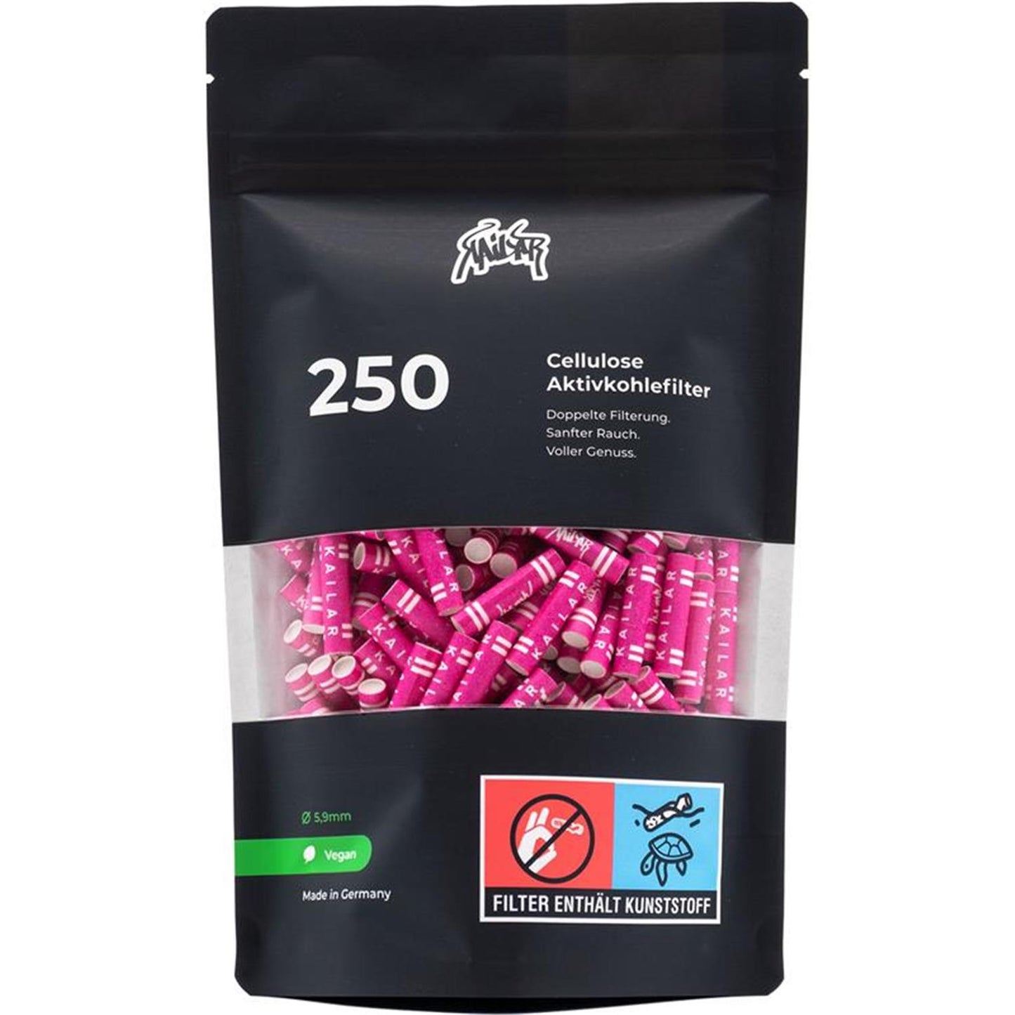 Kailar Aktivkohlefilter Cellulose Slim 6mm (250 Stück)