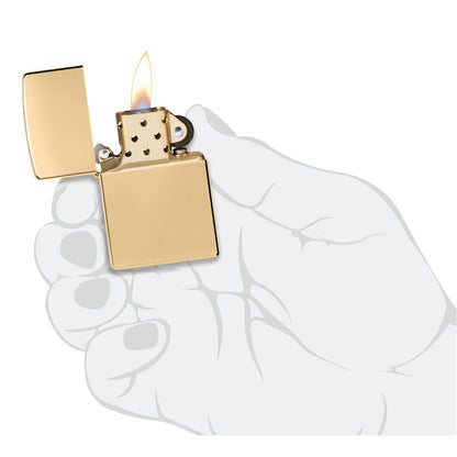 Zippo Benzinfeuerzeug BRASS HIGH POLISHED