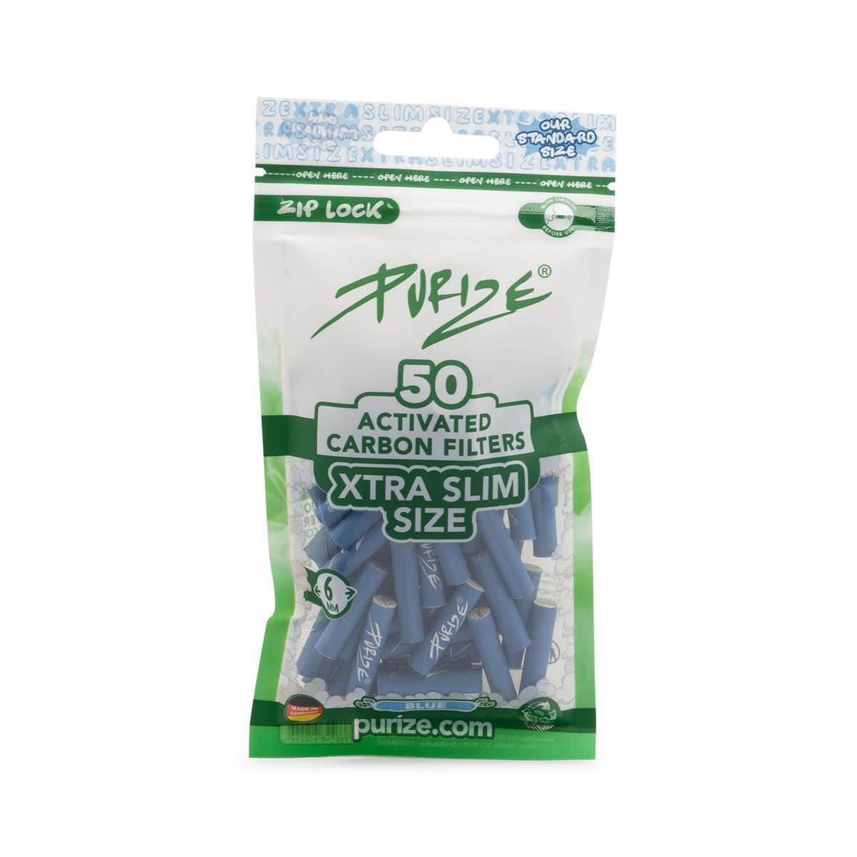PURIZE Aktivkohlefilter XTRA Slim Size 6mm - verschiedene Farben (50 Stück)