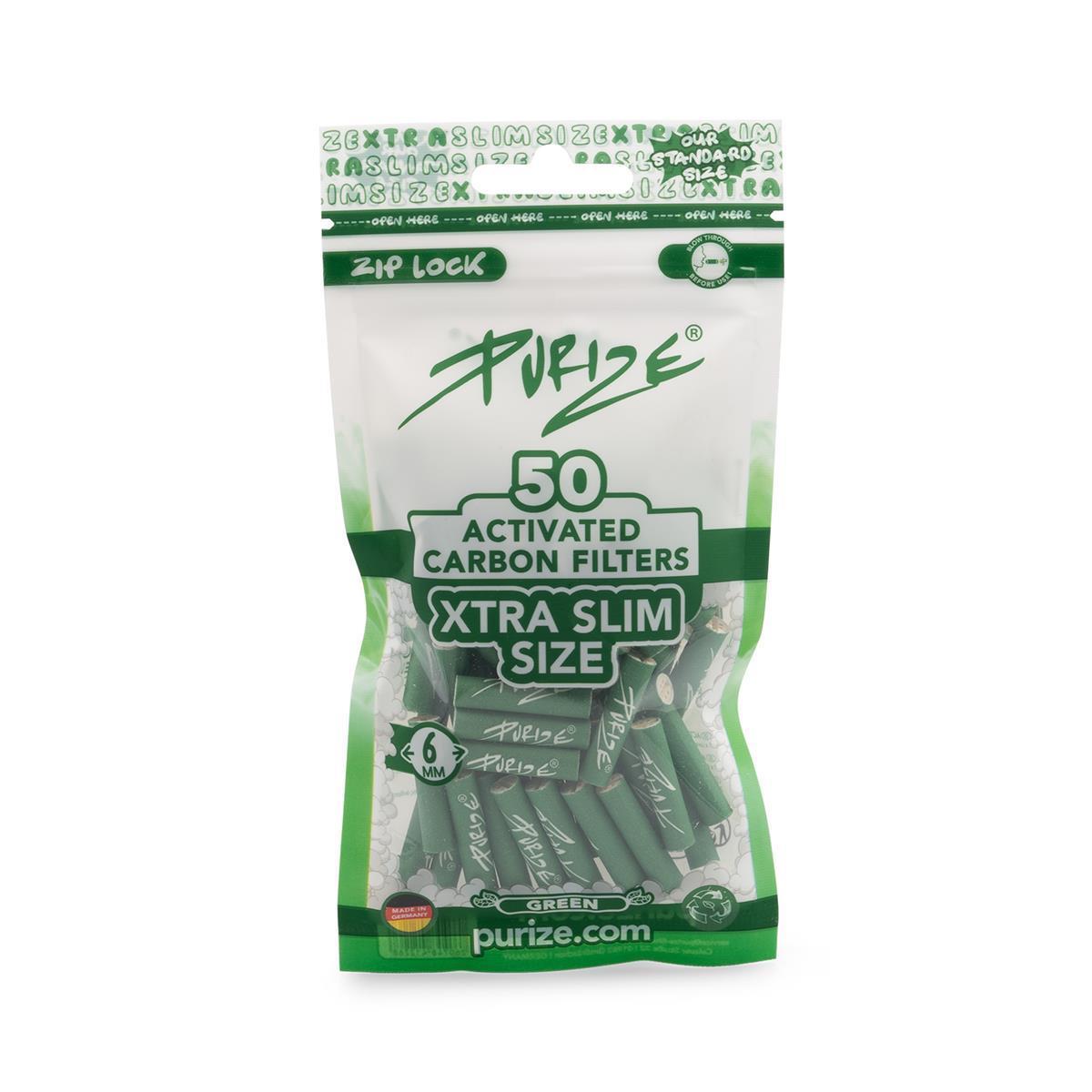 PURIZE Aktivkohlefilter XTRA Slim Size 6mm - verschiedene Farben (50 Stück)