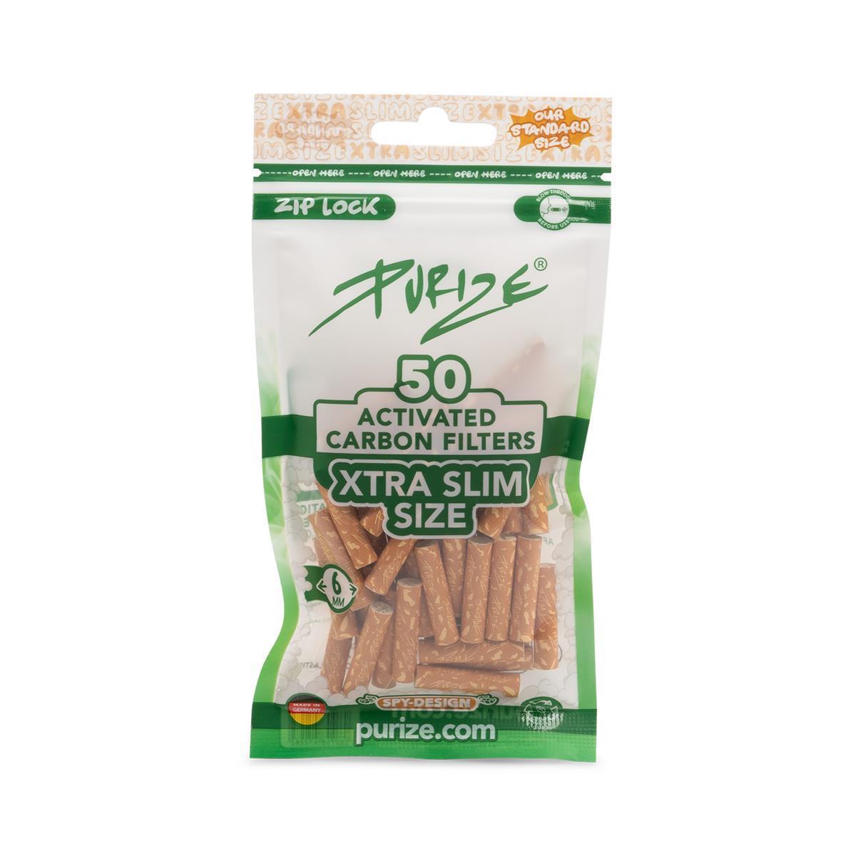 PURIZE Aktivkohlefilter XTRA Slim Size 6mm - verschiedene Farben (50 Stück)