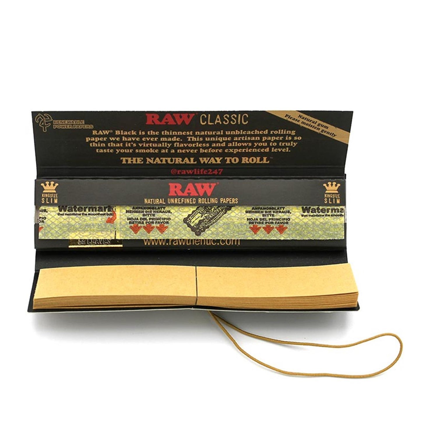 RAW Black Connoisseur Papers King Size Slim + Tips