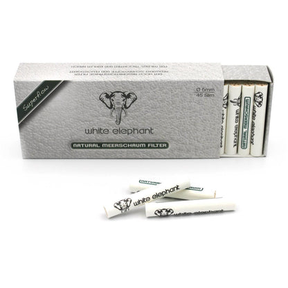 White Elephant Natur Meerschaumfilter 6 mm 45 Stück