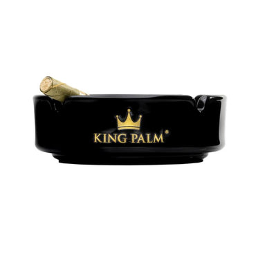 King Palm Glass Ashtray - Black 105mm