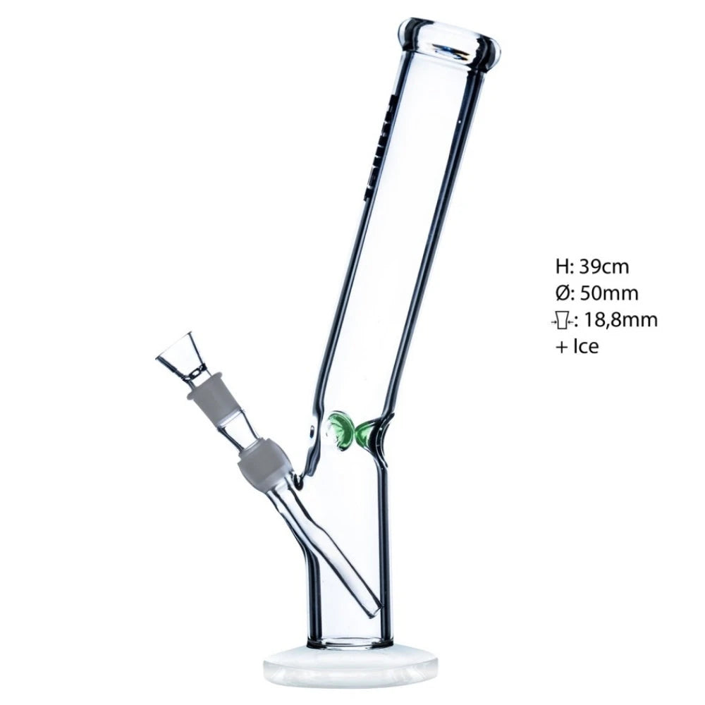 Glasbong gebogener Zylinder | H: 39cm, Ø: 50mm, Schl.: 18,8mm