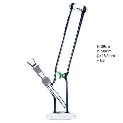 Glasbong gebogener Zylinder | H: 39cm, Ø: 50mm, Schl.: 18,8mm
