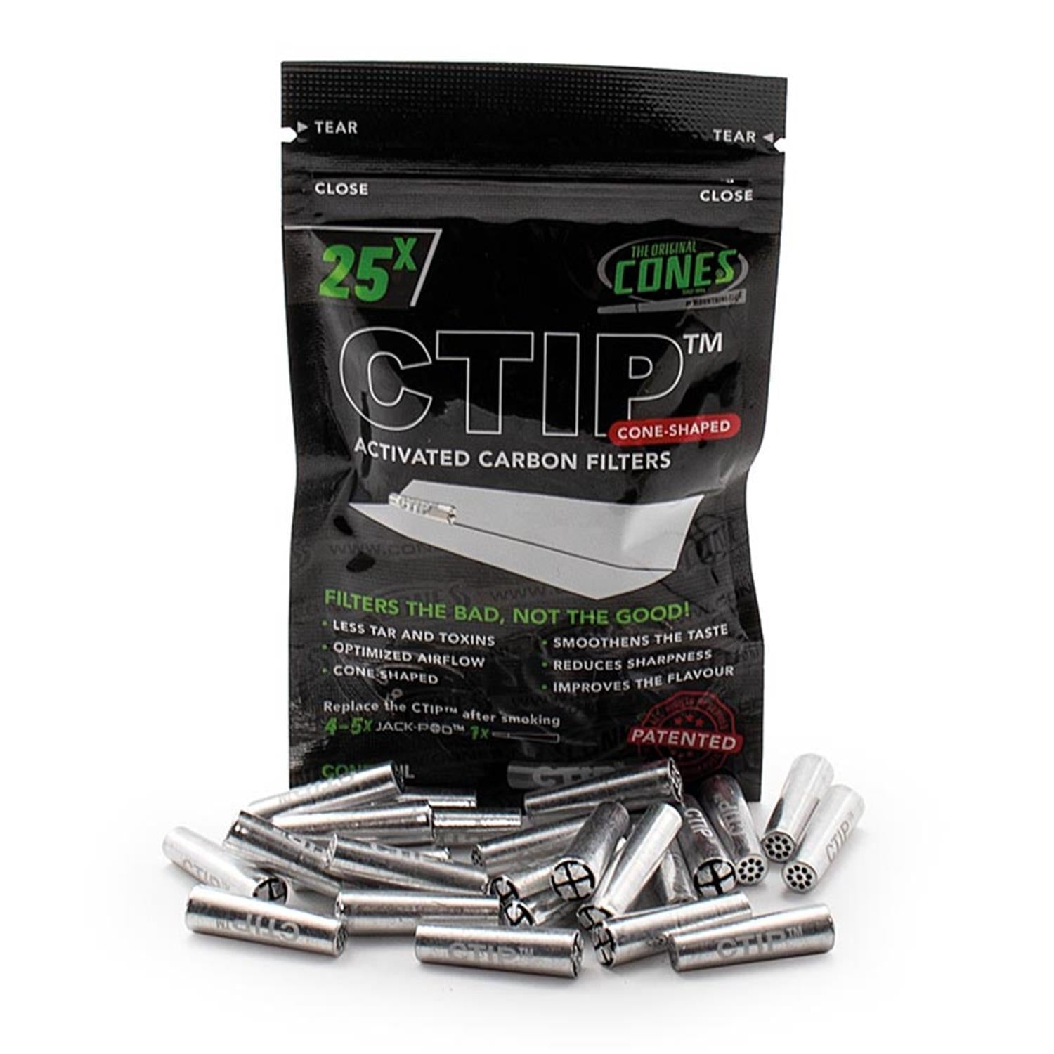 CTIP Aktivkohlefilter konische Filter Ø 6-7mm (25 Stück)